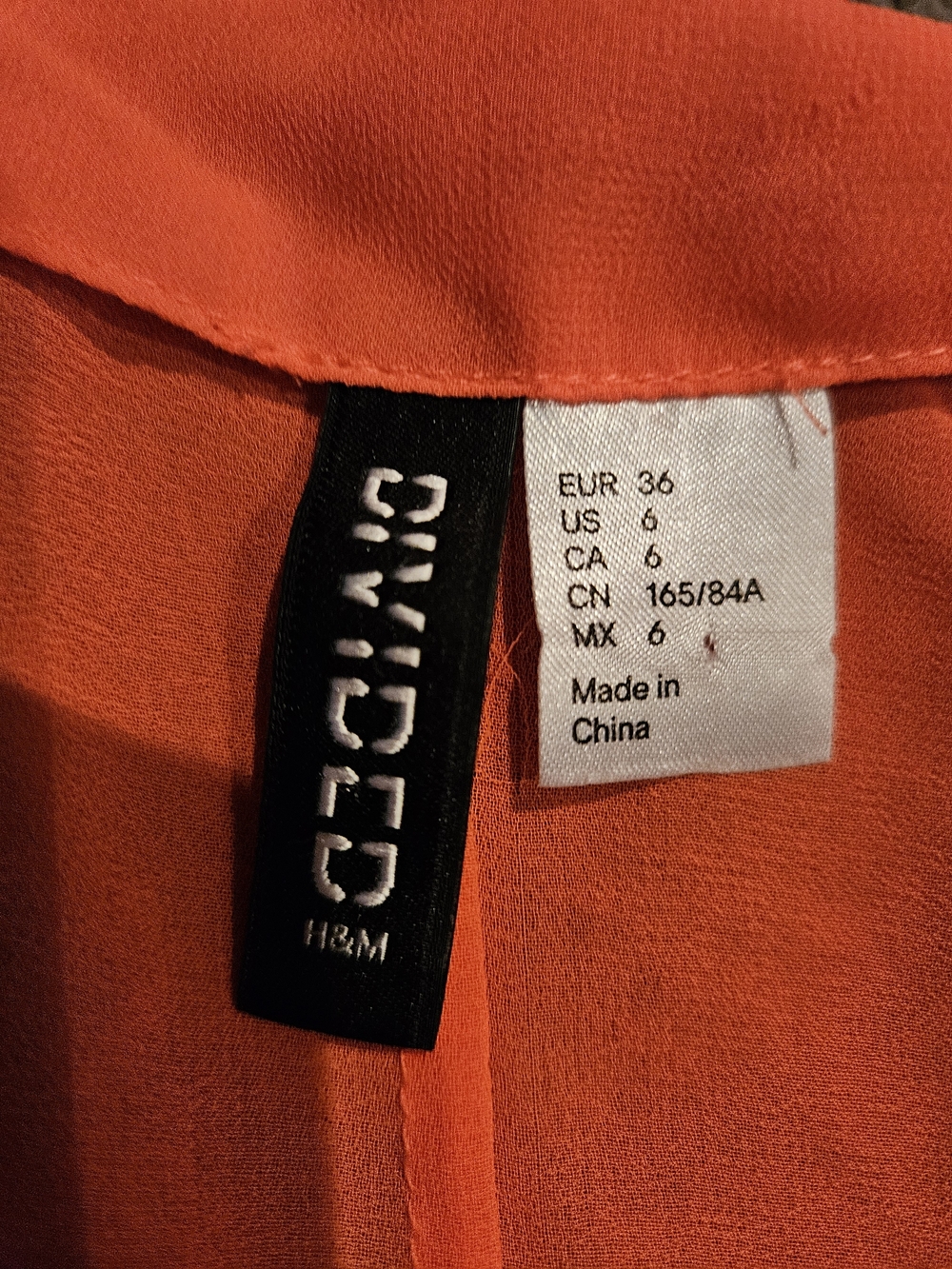 H&M Orange Sheer Open-Front Duster Cardigan - Picture 2 of 2